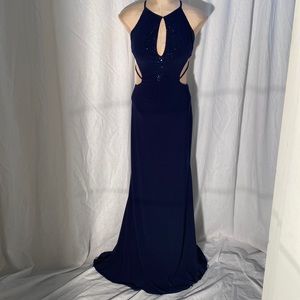 Dave & Johnny Navy Blue Gown Size 1/2